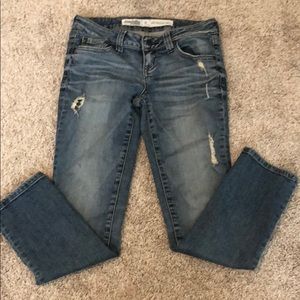 Medium wash cropped jeans